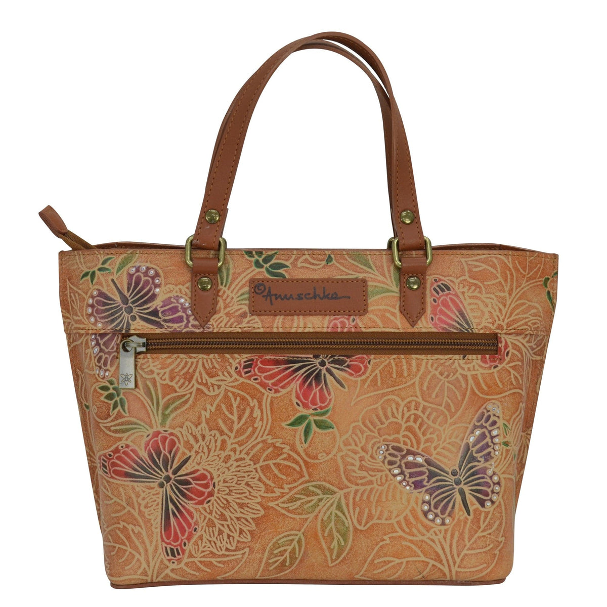 Buy Tooled Butterfly Multi Leather Hand Painted Medium Tote - 693 ...