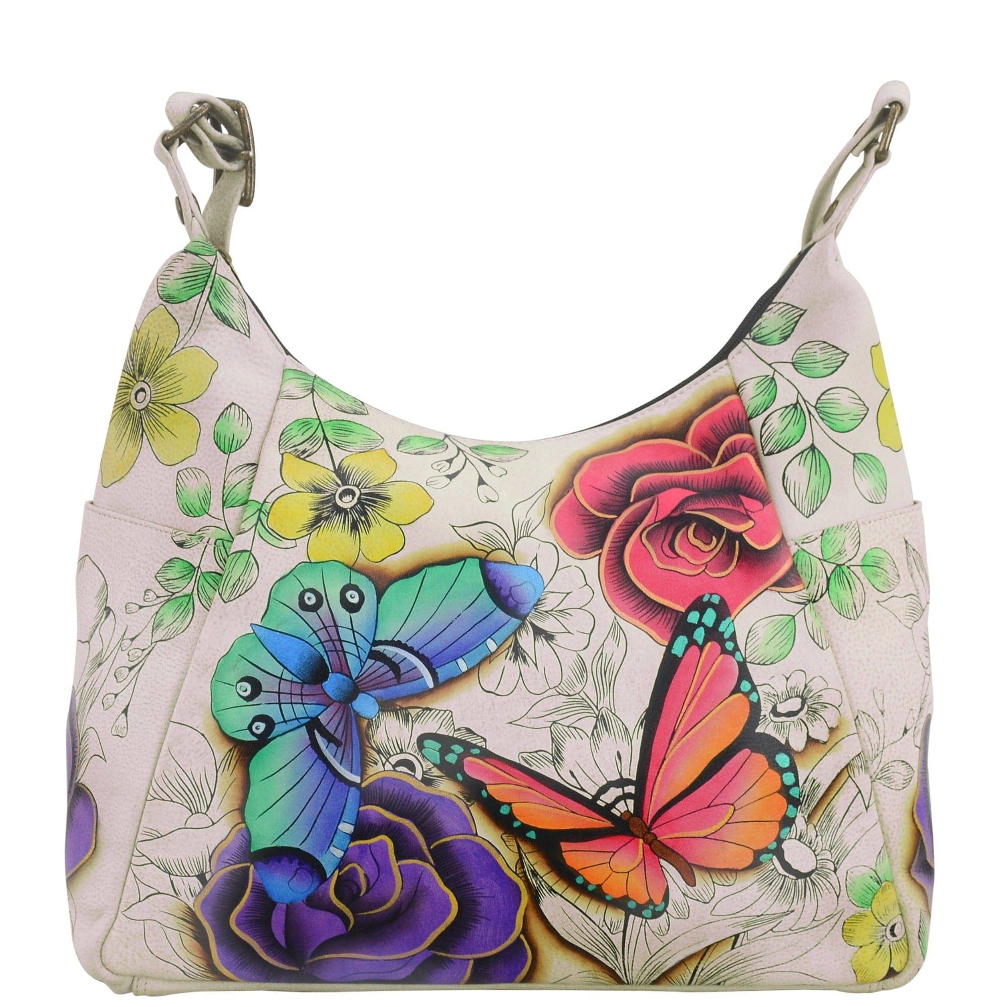 Floral Paradise Large Multi Pocket Hobo - 8060