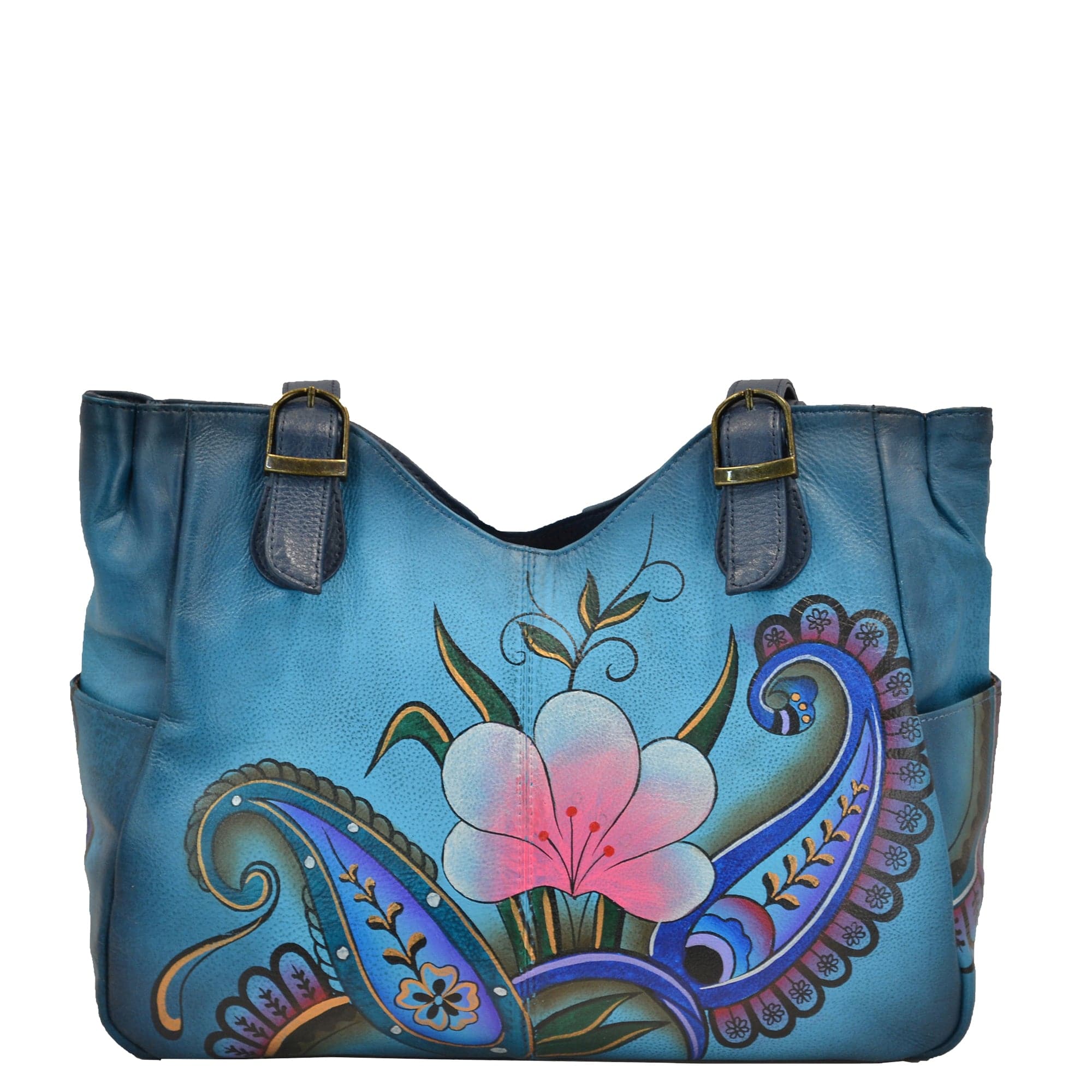 Denim Paisley Floral Shoulder Bag - 8065