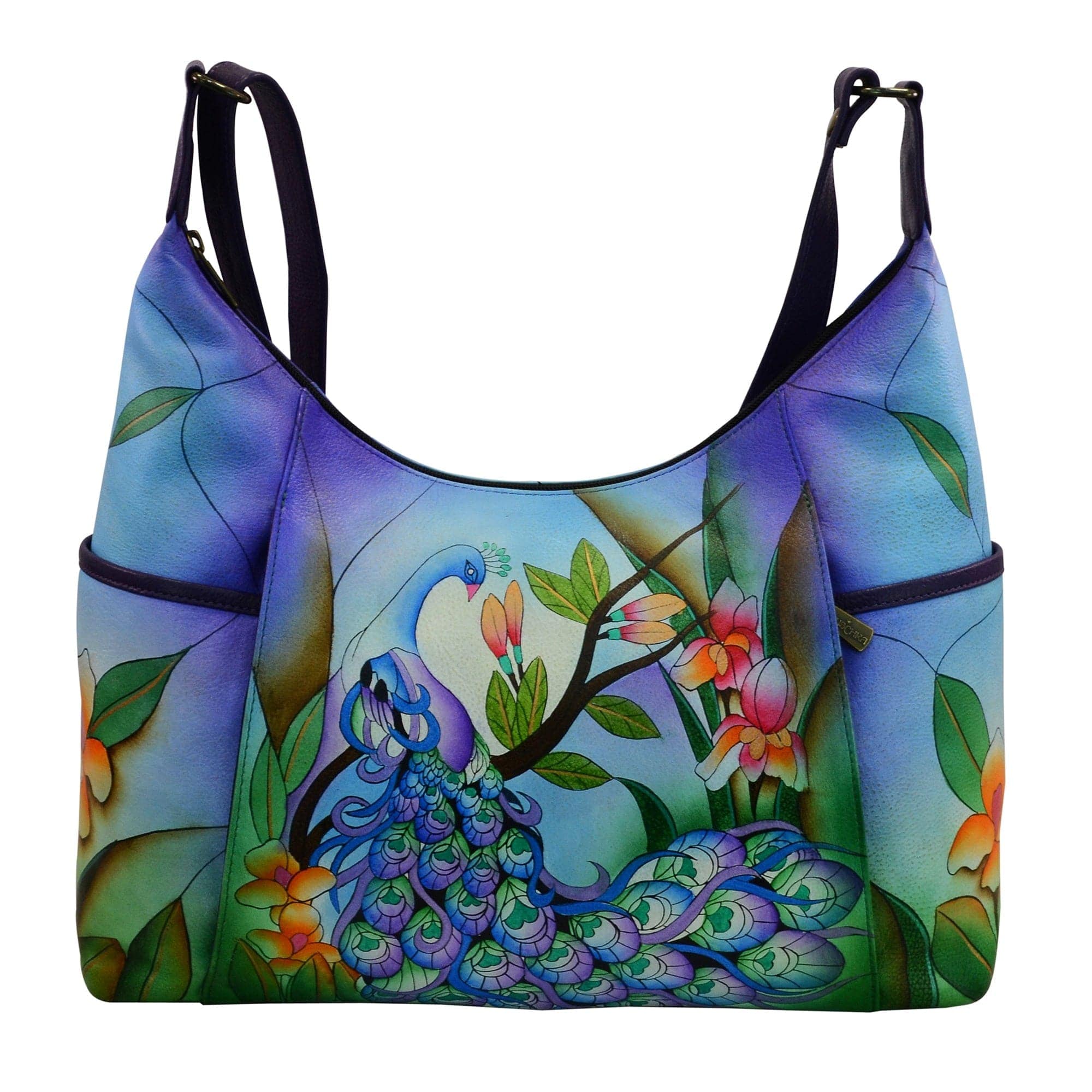 Midnight Peacock Large Shoulder Hobo - 8082