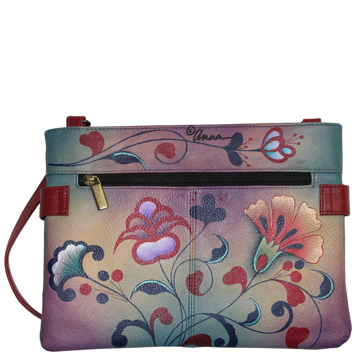 Leather Hand painted Medium Crossbody - 8233 – Anuschka