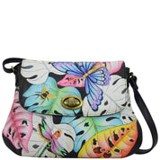 Lovely Leaves Medium Flap Crossbody - 8287