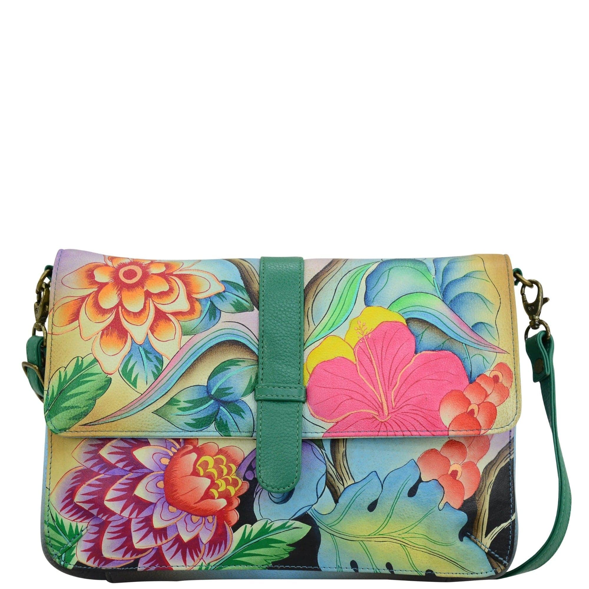 Whimsical Garden Medium Flap Messenger - 8329