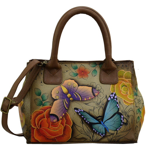 Leather Hand Painted Art - Floral Paradise-Tan – Anuschka