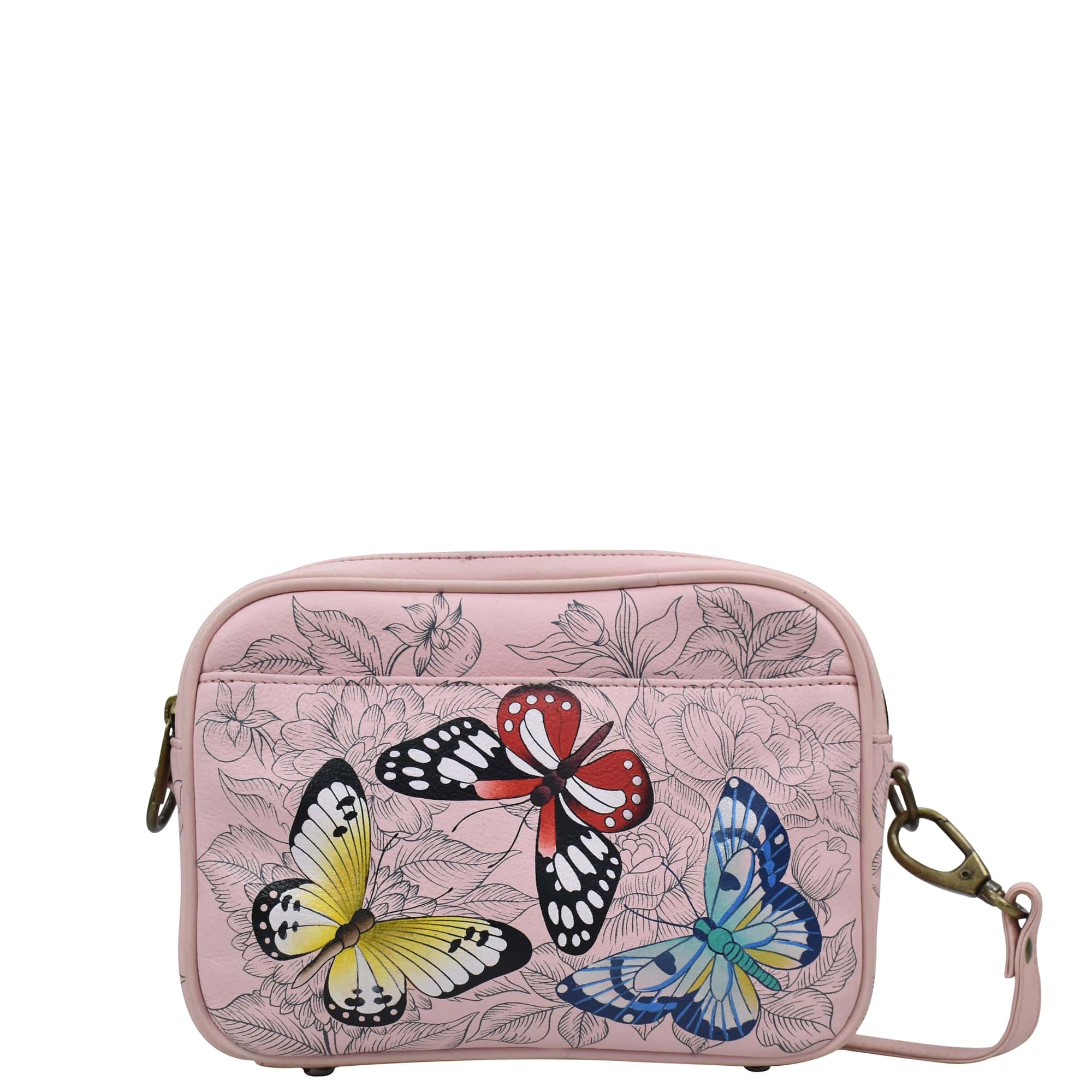 Butterfly Garden Twin Zippered Crossbody - 8457