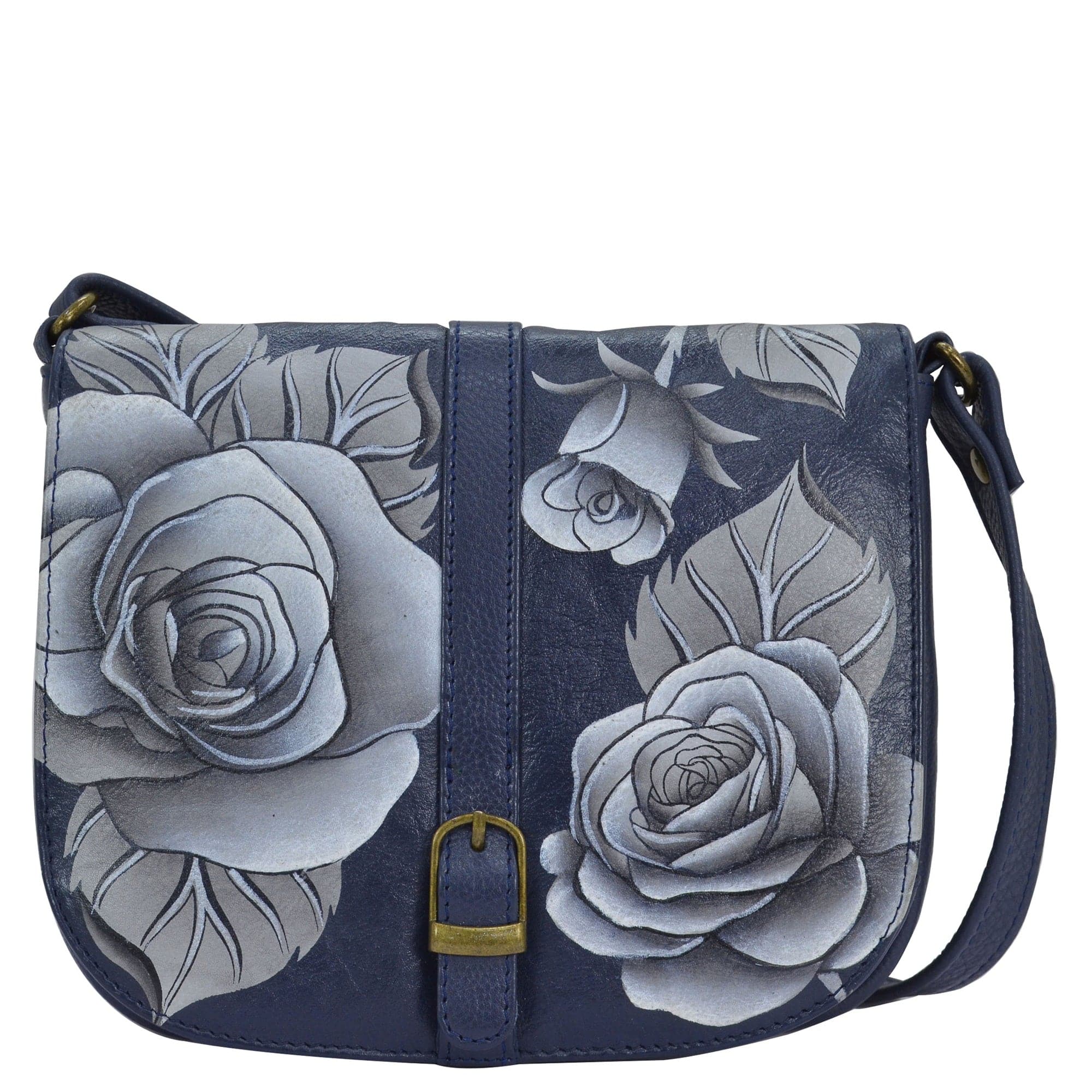 Romantic Rose Navy Flap Crossbody - 8486