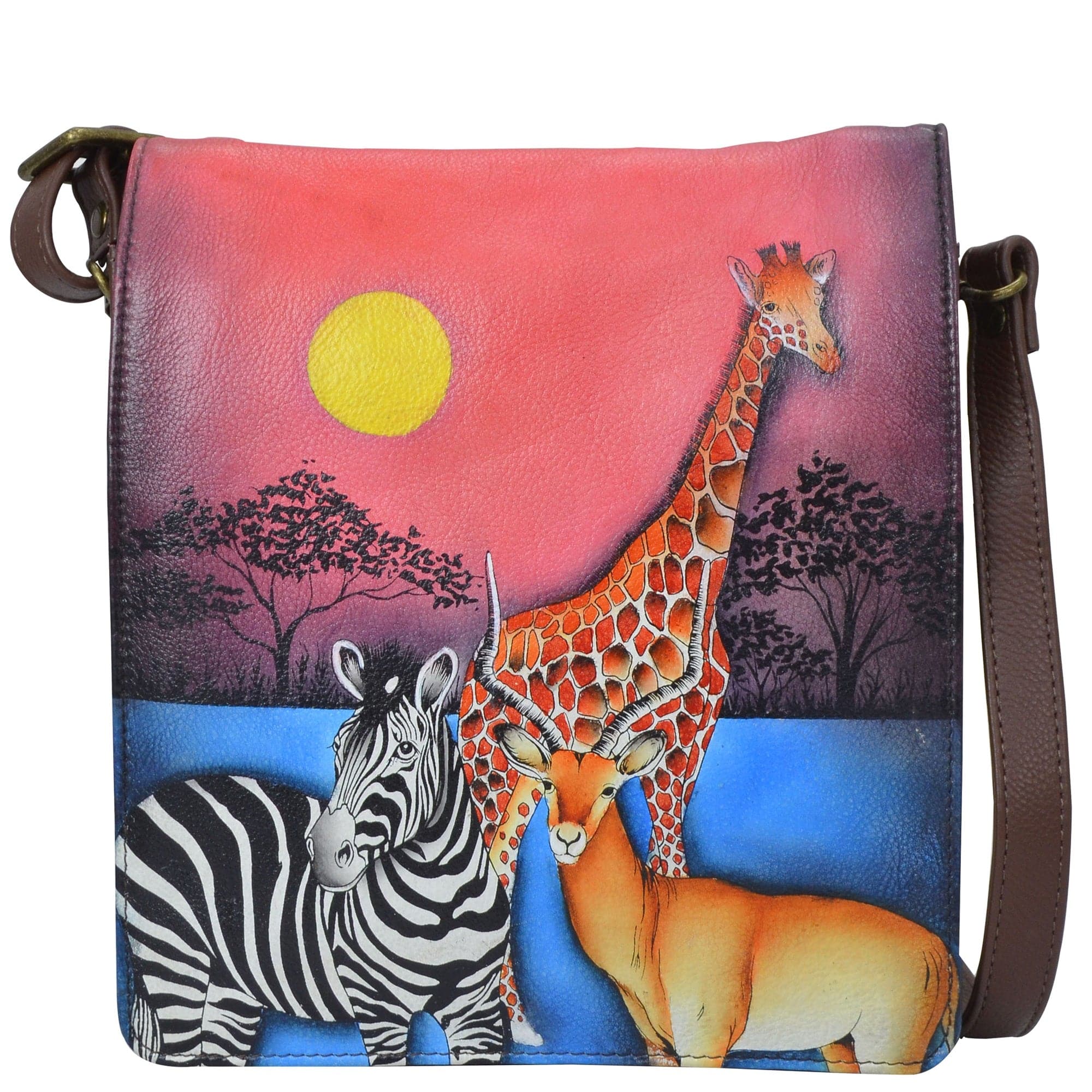 African Dusk Large Flap Crossbody - 8491