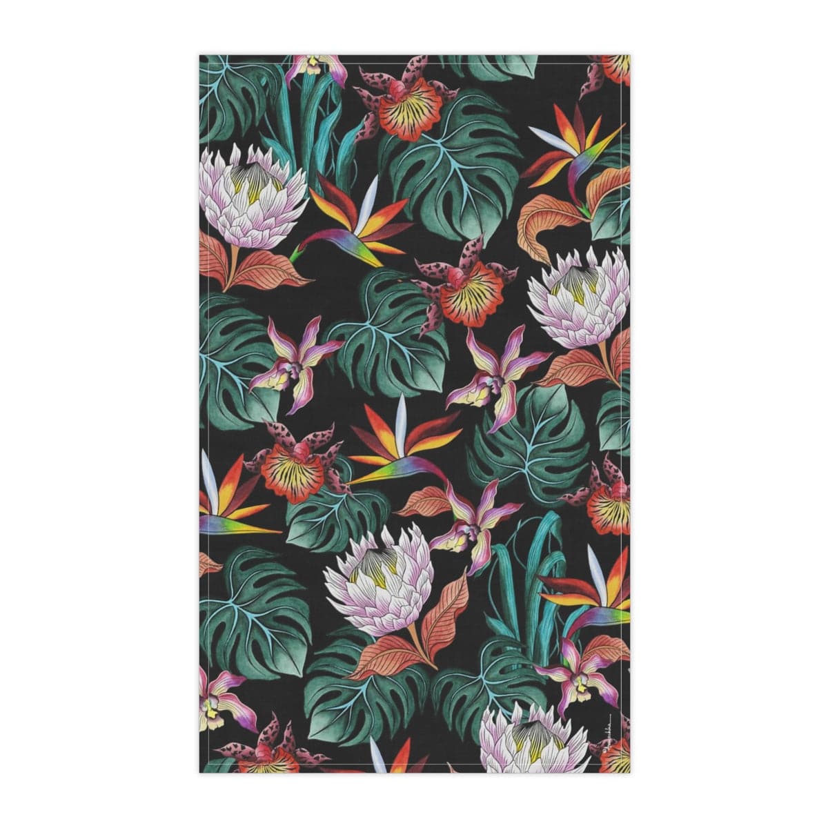 Island Escape Black Kitchen Towel