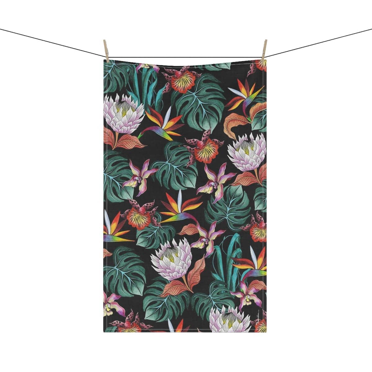 Island Escape Black Kitchen Towel